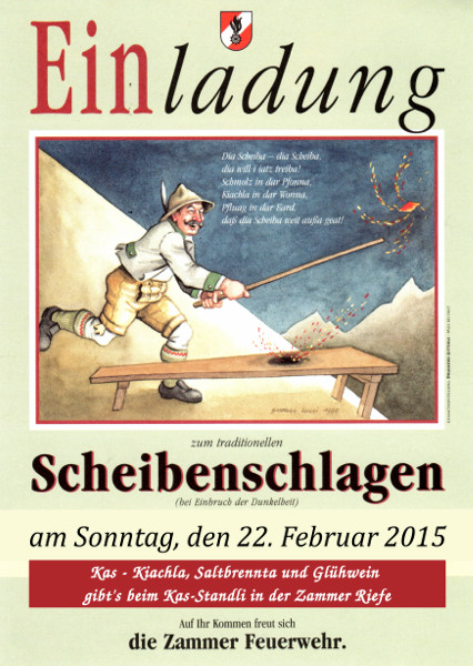 Einladung zum traditionellen Scheibenschlagen am 22. Februar 2015 Scheibenschlagen2015